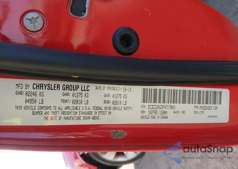 2015 Dodge Challenger Sxt z USA, uszkodzony, nr VIN 2C3CDZAG3FH717843